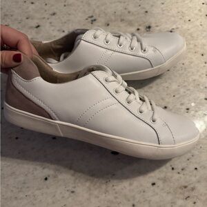 Women's White and Tan Sneakers